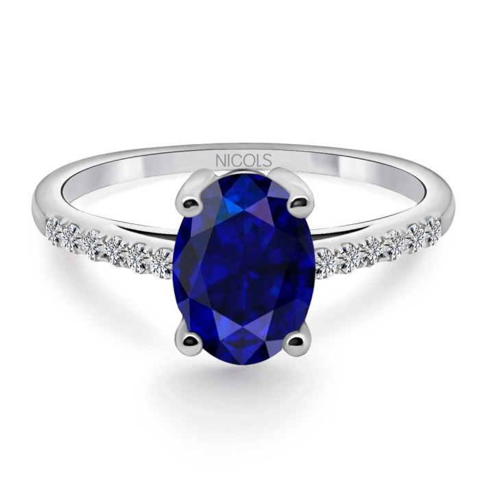 Anillo Zafiro Azul Lola 1.50Ct - Anillos Compromiso Aniversario