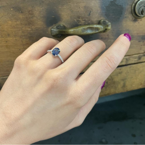 Anillo Zafiro Azul Lola 1.50Ct - Anillos Compromiso Aniversario