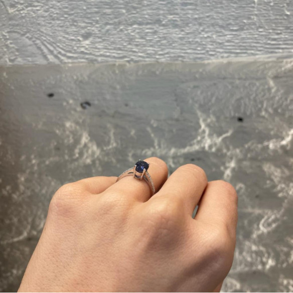 Anillo Zafiro Azul Lola 1.50Ct - Anillos Compromiso Aniversario