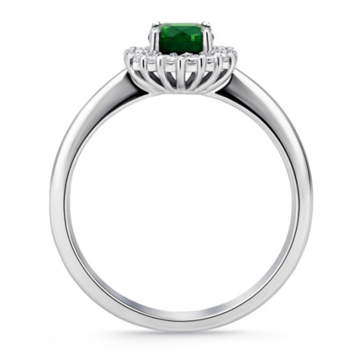 Anillo esmeralda Margarita 0.60 diamantes en orla - Anéis esmeralda 2