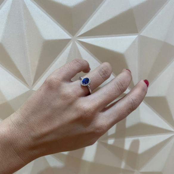 Anillo Zafiro Dalia Sunset 0.70Ct - Impegno di anniversario degli anelli