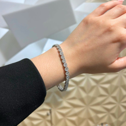 Pulsera Diamantes Oro Blanco Gardenia Red Carpet - Alta Joyería 2