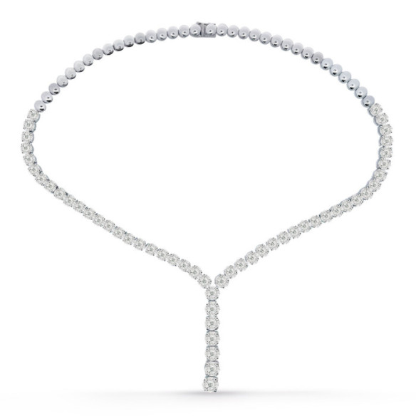 Gargantilla Diamantes Oro Blanco Gardenia Red Carpet - Alta Joyería