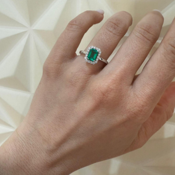 Anillo Esmeralda Sunset 0.75 Ct - Anillos Compromiso Aniversario