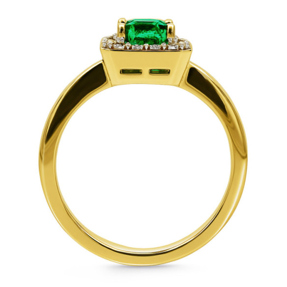 Anillo Esmeralda y Diamantes Sunset 0.75 Ct - Anéis esmeralda