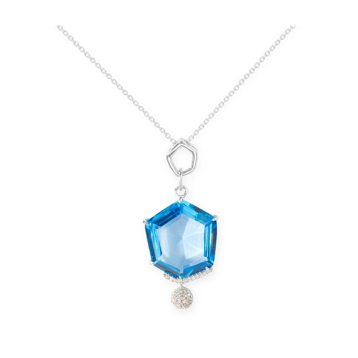 Colorfull Geometric Necklace - Blue stones necklaces