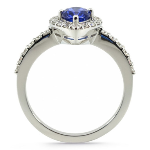 Anillo Zafiro Sunset Drop 0.69Ct Oro Blanco - Compromisso de aniversário de anéis 2