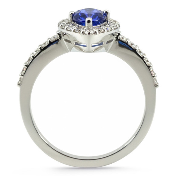 Anillo Zafiro Sunset Drop 0.69Ct Oro Blanco - Bagues de fiançailles d'anniversaire