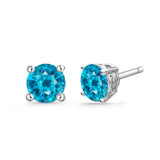 Pendientes Brillante Azul Dormilonas KATHERINE 1.00ct - Brincos de pedras azuis