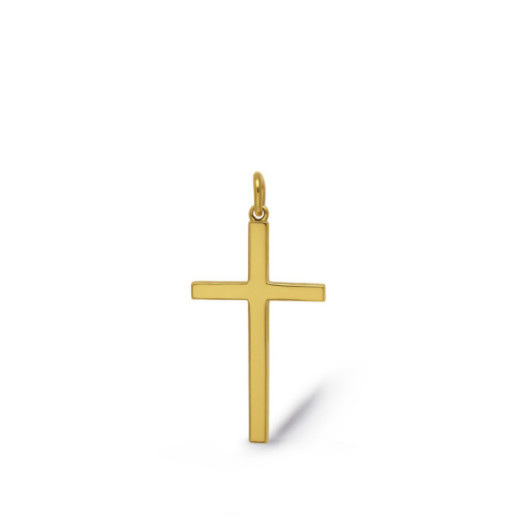 Cruz Oro Lisa Maciza Palo Xs 12x8mm - Cruces