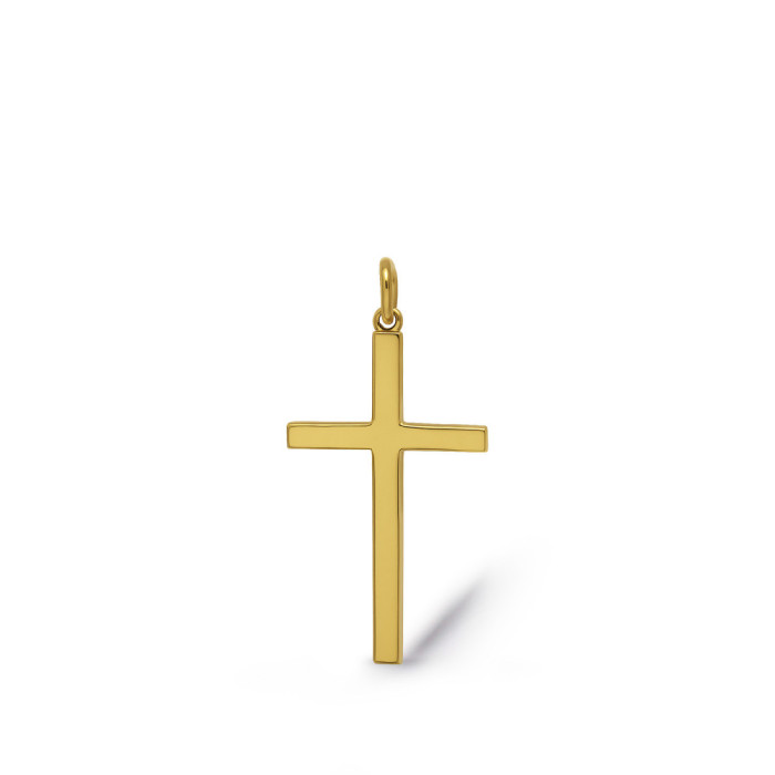 Cruz Oro Lisa Maciza Palo Xs 12x8mm - Des croix
