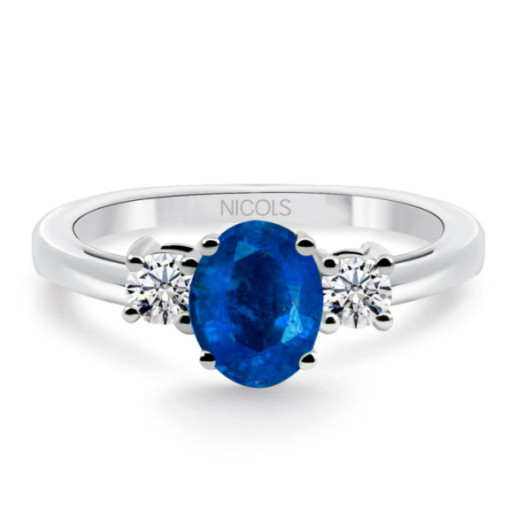 Sunset Oval Triplet Sapphire and Diamond Ring - Sapphire rings