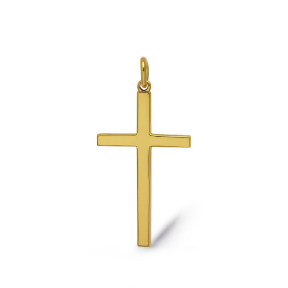 Cruz Oro Lisa Maciza Palo M - Des croix