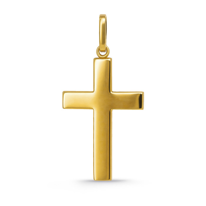 Cruz Oro Amarillo Maciza 25x17x1mm - Cruces