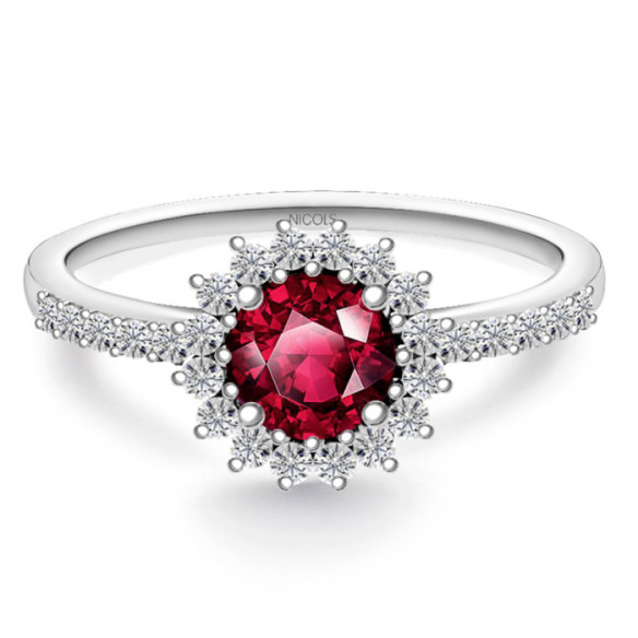 Anillo Rubí Margarita 0.60 - ANILLOS
