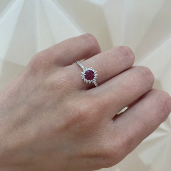 Anillo Rubí Margarita 0.60 - LES ANNEAUX