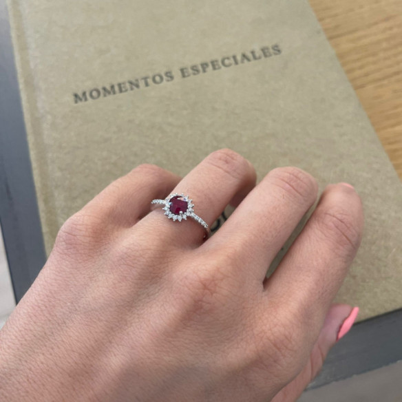 Anillo Rubí Margarita 0.60 - LES ANNEAUX