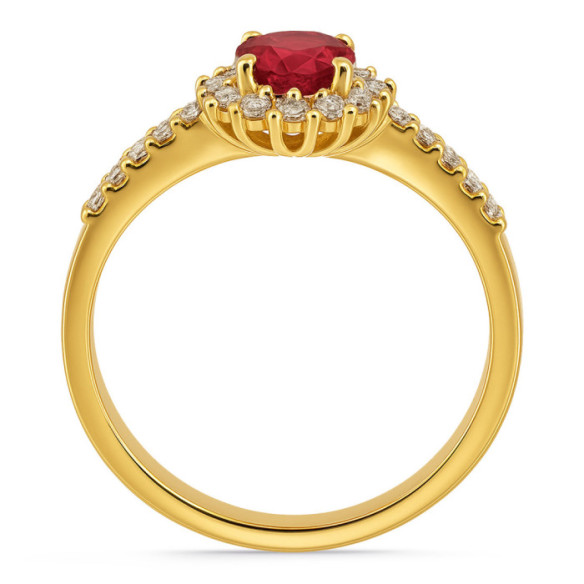 Anillo Rubí Margarita 0.60 - Anelli di rubino