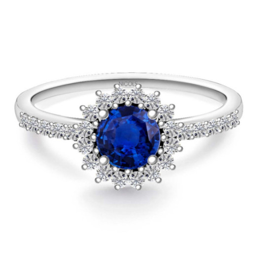 Anillo Zafiro Margarita 0.60 - Saphiringe