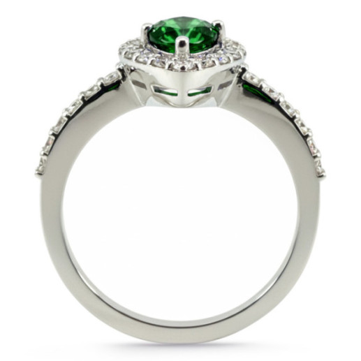 Anillo Esmeralda Sunset Drop 0.69Ct Oro Blanco - Bagues de fiançailles d'anniversaire 2
