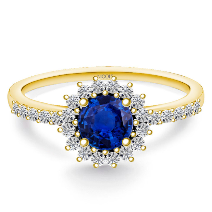 Anillo Zafiro Margarita 0.60 - Anéis de safira