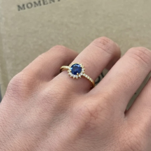 Sapphire Diamond Ring Yellow Gold Margarita - Sapphire rings 2