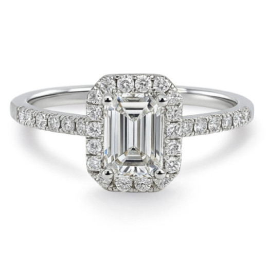 Anillo Compromiso Diamante 0.75 Talla Esmeralda Alice - Talla Esmeralda
