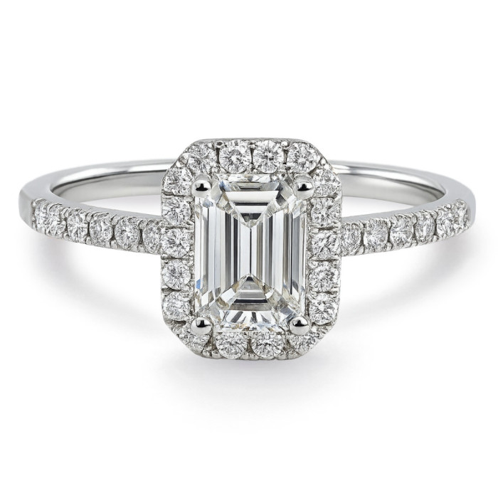 Anillo Compromiso Diamante 0.75 Talla Esmeralda Alice - Smeraldo