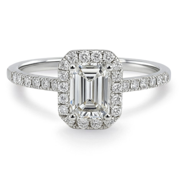 Anillo Compromiso Diamante 0.75 Talla Esmeralda Alice - Talla Esmeralda