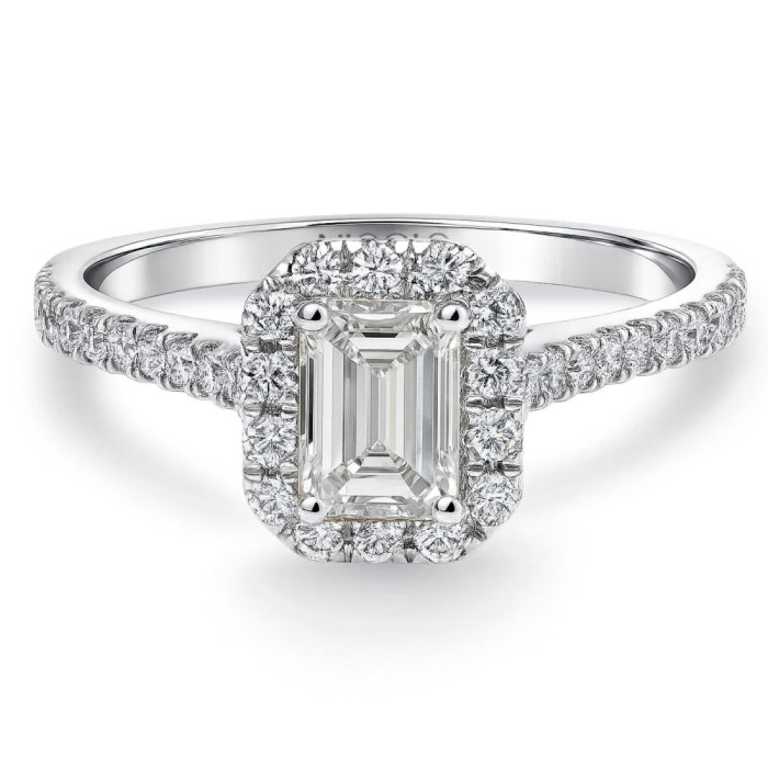 Anillo Compromiso Diamante 0.50 Talla Esmeralda Seline - Talla Esmeralda