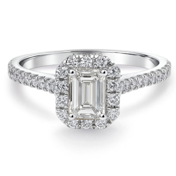 Diamond Engagement Ring 0.50 Emerald Cut Seline - Emerald Cut
