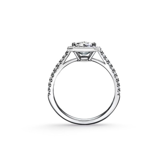 Anillo Compromiso Diamante 0.50 Talla Esmeralda Seline - Talla Esmeralda