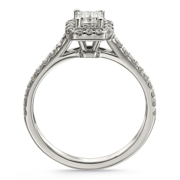 Anillo Compromiso Diamante 0.50 Talla Esmeralda Seline - Emerald
