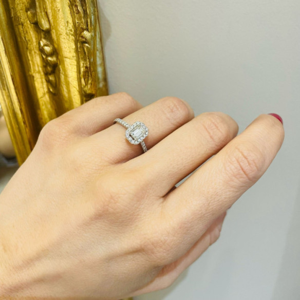 Anillo Compromiso Diamante 0.50 Talla Esmeralda Seline - Émeraude