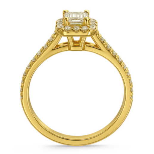 Anillo Solitario Compromiso Talla Esmeralda Seline 0.60 - Ouro amarelo solitário 2