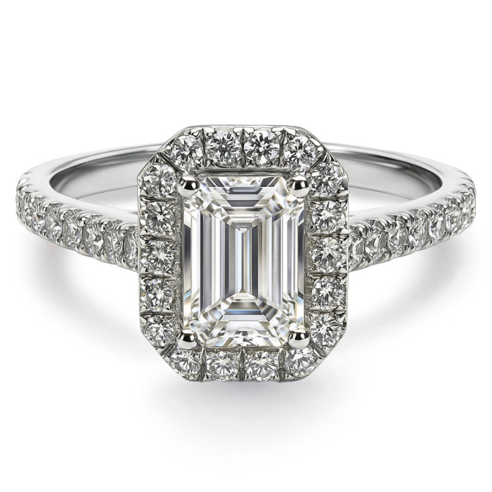 Seline Emerald Cut Diamond Engagement Ring 0.75 - Diamond Rings