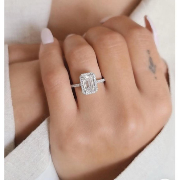 Anillo Seline Diamante talla Esmeralda 1,00 quilate - Talla Esmeralda