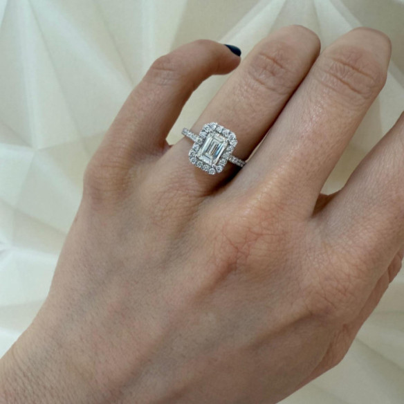Anillo Seline Diamante talla Esmeralda 1,00 quilate - Talla Esmeralda
