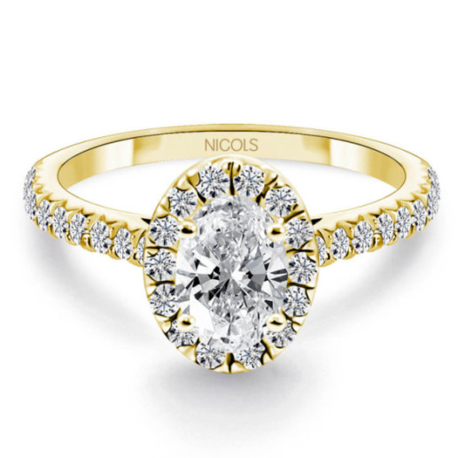 Anillo Diamante Oval Seline 0.50 Ct Oro amarillo - Ovales Schnitzen