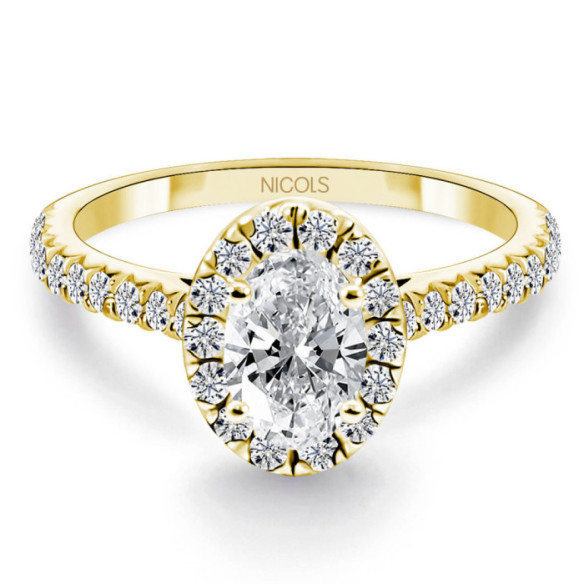 Anillo Diamante Oval Seline 0.50 Ct Oro amarillo - Talla Oval