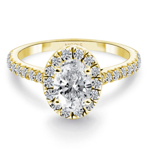Anillo Solitario Diamante Oval Seline 0.70 Ct Oro Amarillo - Ovales Schnitzen
