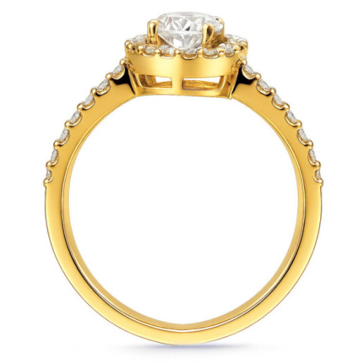 Anillo Diamante Oval 0.50 Sunset Oro Amarillo - rosetón 2