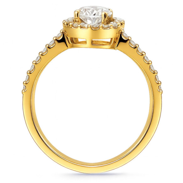 Anillo Diamante Oval 0.50 Sunset Oro Amarillo - roseira