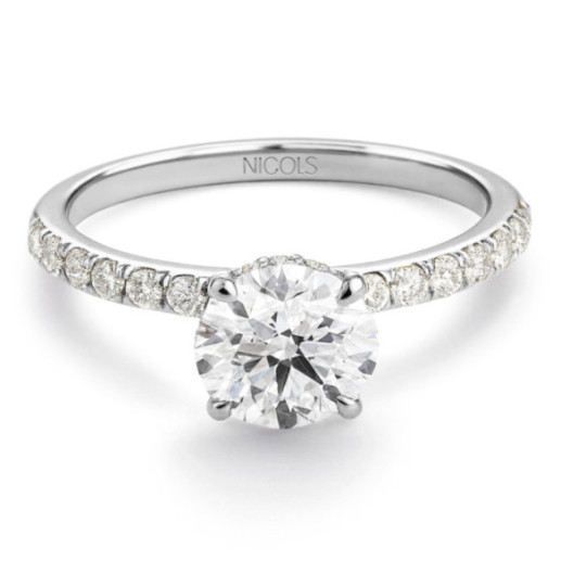 Anillo Diamantes Veiled Halo 0.50 ct Oro Blanco - Solitarios de Oro Blanco
