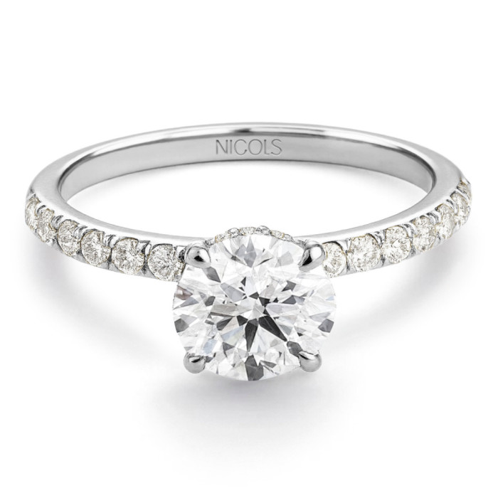 Anillo Diamantes Veiled Halo 0.50 ct Oro Blanco - Bianco Golden Soli