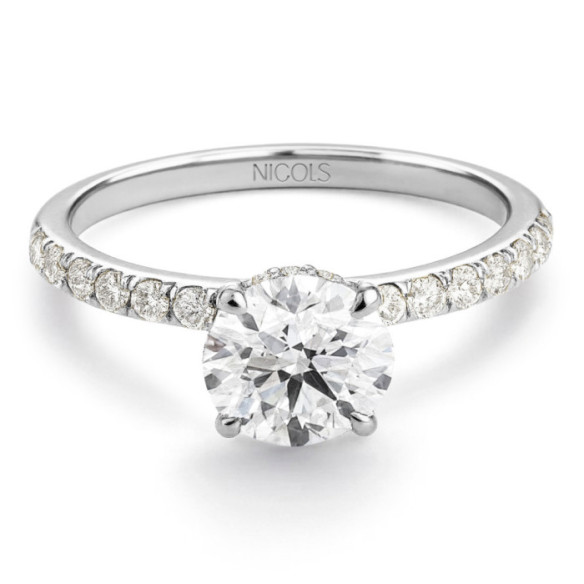 Anillo Diamantes Veiled Halo 0.50 ct Oro Blanco - Weiß golden einsam