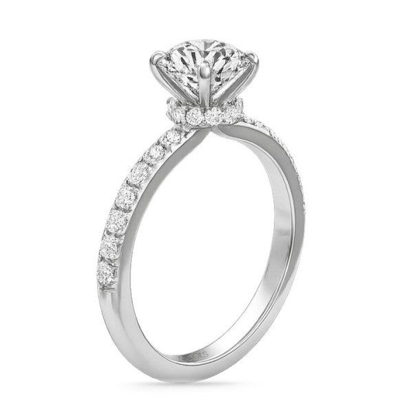 Anillo Diamantes Veiled Halo 0.50 ct Oro Blanco - Solitarios de Oro Blanco