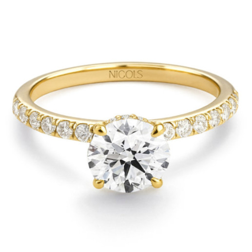 Veiled Halo Diamond Ring 0.50 ct Yellow Gold - Lonely yellow gold