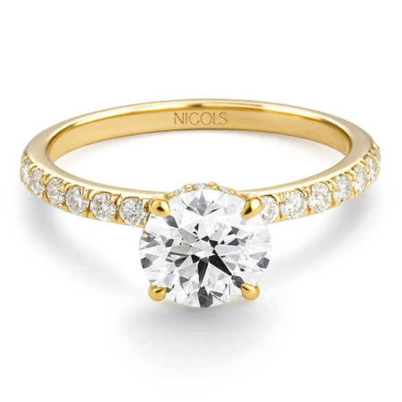 Veiled Halo Diamond Ring 0.50 ct Yellow Gold - Lonely yellow gold