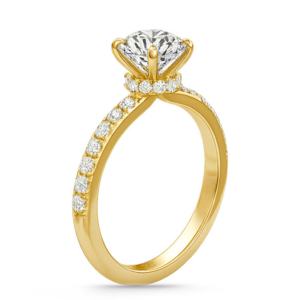 Veiled Halo Diamond Ring 0.50 ct Yellow Gold - Lonely yellow gold